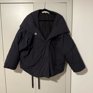 Free People Oversized Cocoon Puffer Jacket Shawl Collar Black – Size Small